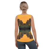 Close-up of NS-812 tank top's custom sublimation print.